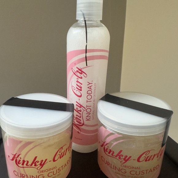 Kinky Curly Hair Curling Custard And Knot Today Set Pink And White kinky-curly-hair-curling-custard-and-knot-today-set-pink-and-white